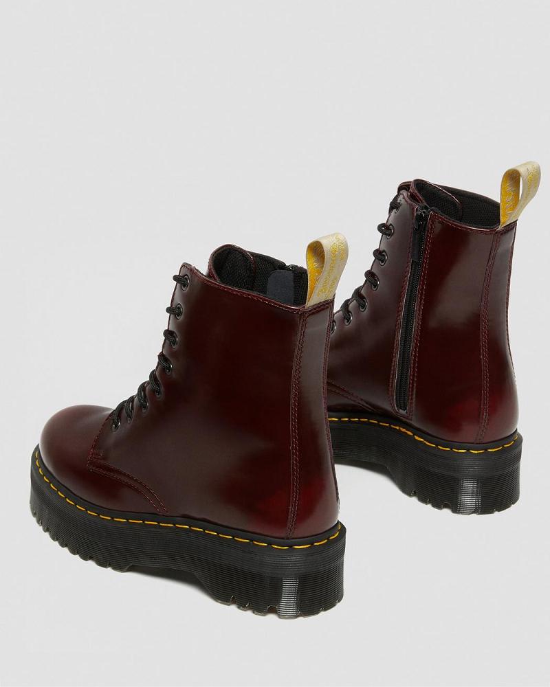 Pink / Red Men's Dr Martens Vegan Jadon II Platform Boots | CA 566LIS